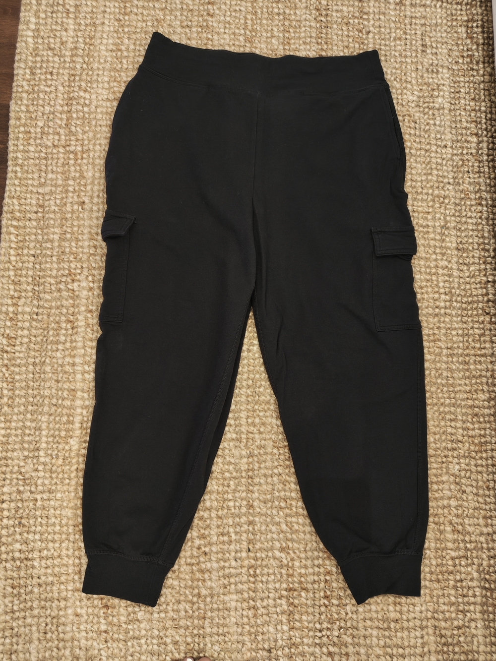 Black Cargo Jogger Pants for Women - Stretch Waistband